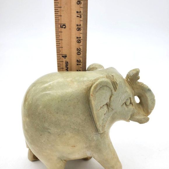 VTG Marble Elephant Figurine Carved Stone Paper Weight Decor Safari Shelf Decor‎ - Picture 7 of 7